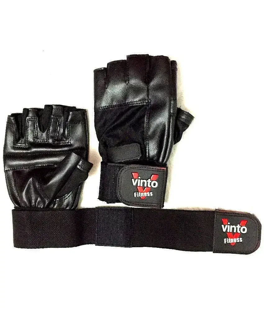 Buy Venom Black Synthetic Leather Finger Cut Design Gym Gloves With Attach Wrist Band One Size Online at Best Price in India Snapdeal