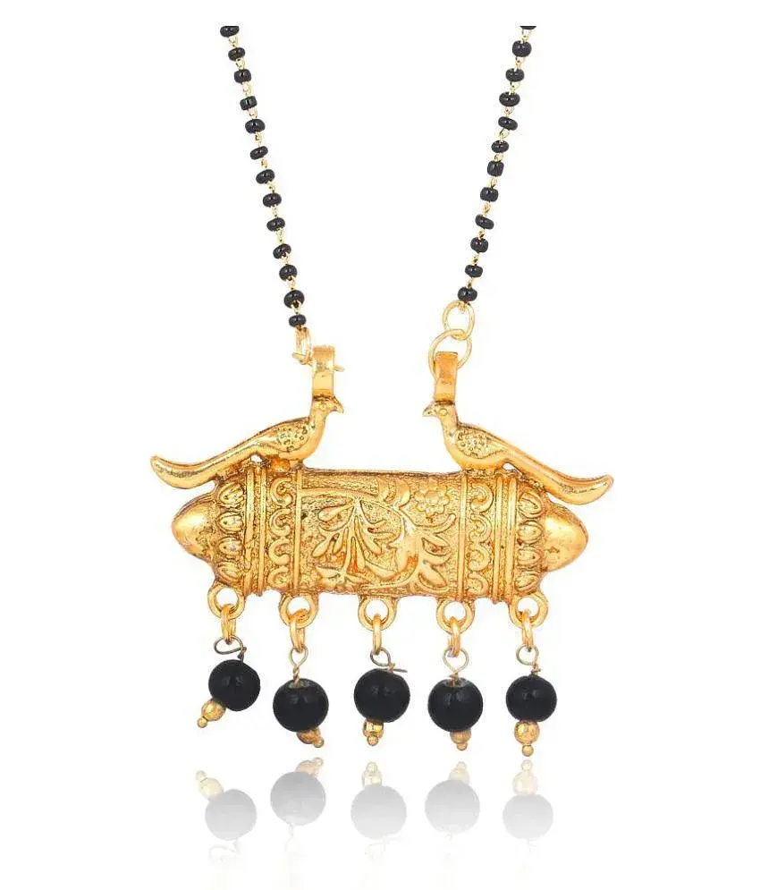 Darshini Designs gold plated dholna style mangalsutra for women with 18 inches short mangalsutra chain Buy Darshini Designs gold plated dholna style mangalsutra for women with 18 inches short mangalsu...