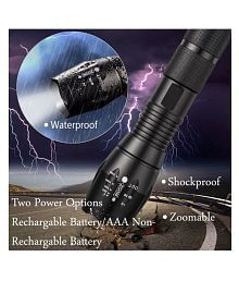 NS New 700mtr Rechargeable 5 Mode LED Waterproof Long Beam Metal Torch 22 W 22W Emergency Light Zoom