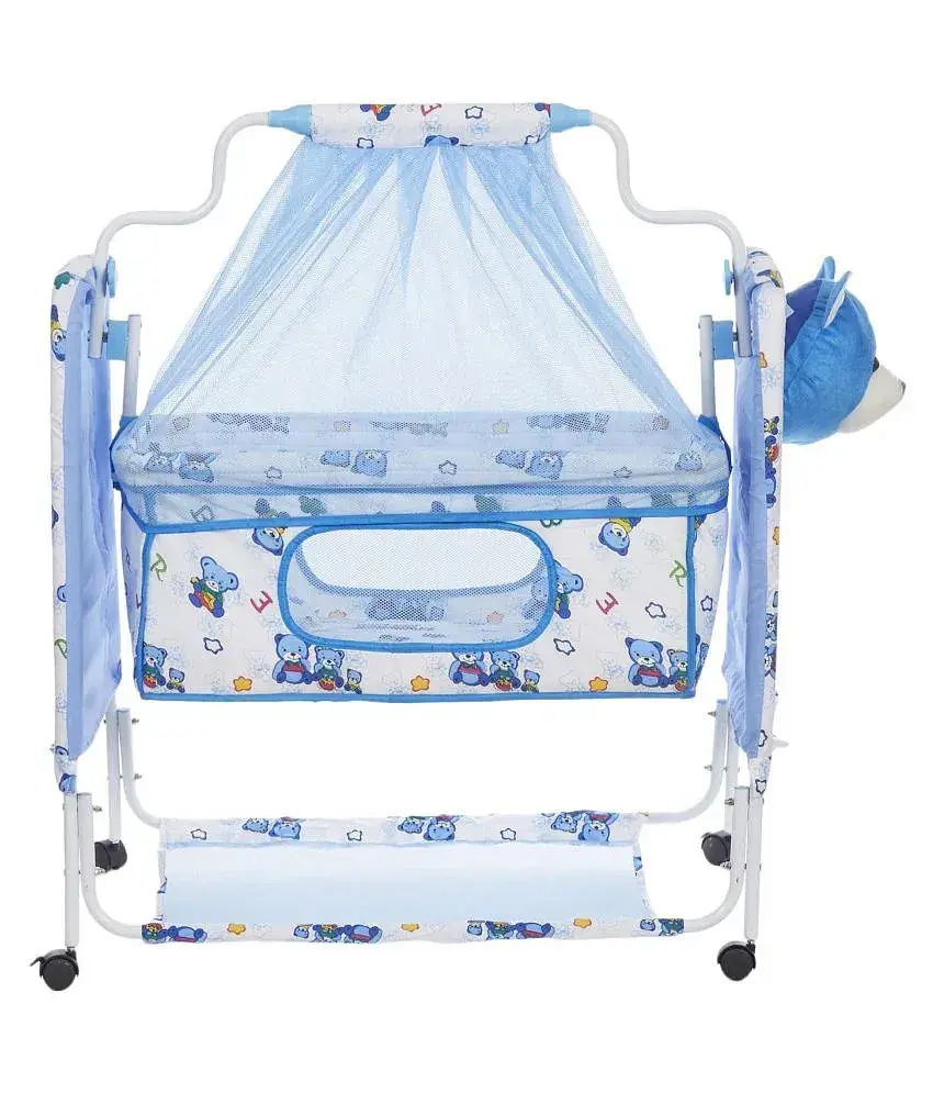 New Born Baby Cradle Baby Swing Baby Palna Baby Jhula Baby Bedding Baby Bed Crib Bassinet with Mattress Pillow Mosquito Net for 0 9 Months Blue Buy New Born Baby Cradle Baby Swing