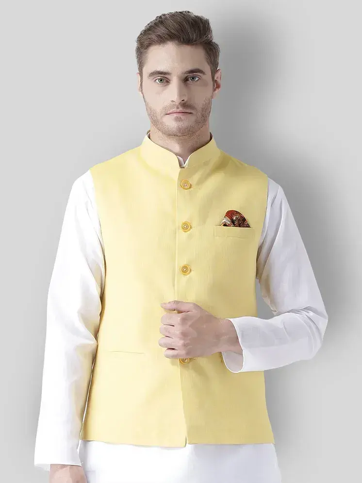 Hangup Yellow Linen Nehru Jacket Buy Hangup Yellow Linen Nehru Jacket Online at Best Prices in India on Snapdeal