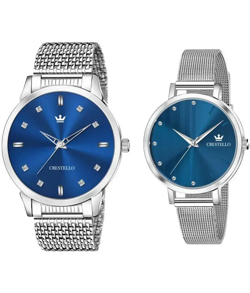 Crestello Silver Metal Analog Couple s Watch Buy Crestello Silver Metal Analog Couple s Watch Online at Best Prices in India on Snapdeal