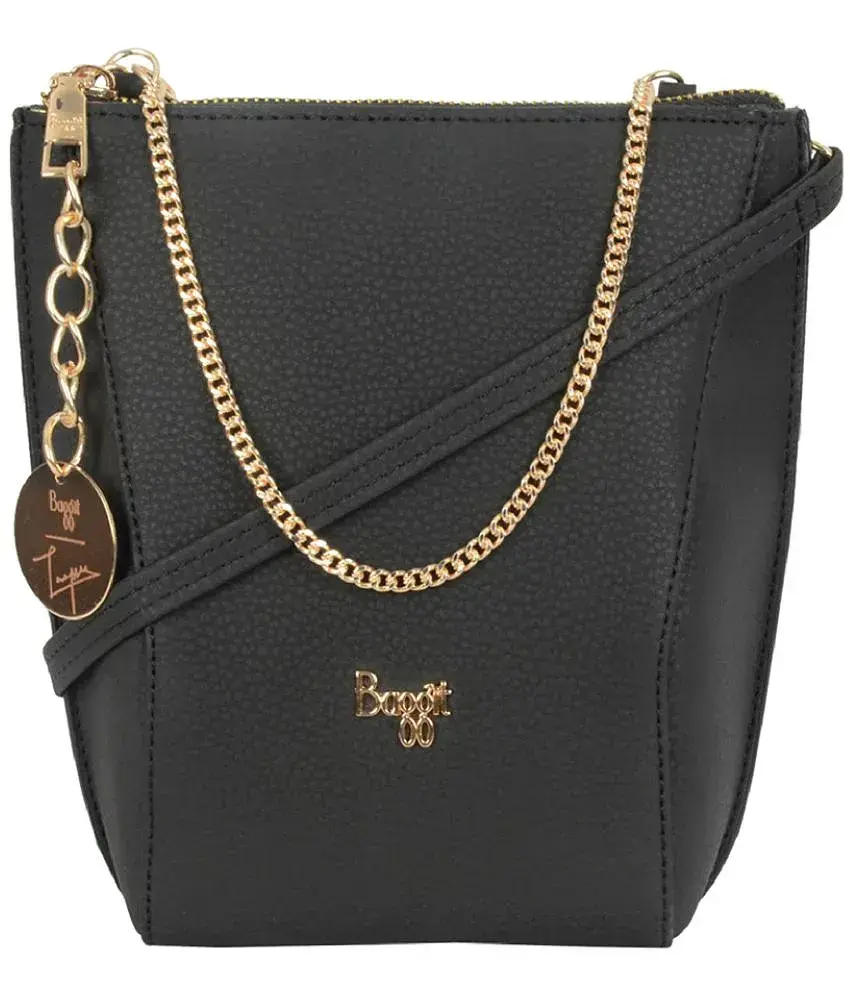 Buy Baggit Black Faux Leather Sling Bag at Best Prices in India Snapdeal