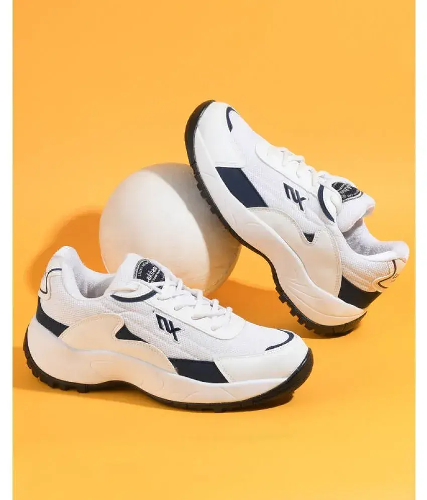 Lakhani Aashirwad L 1604 White Navy White Men s Sports Running Shoes