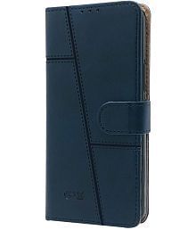 Doyen Creations Blue Flip Cover Artificial Leather Compatible For Vivo Y73 ( Pack of 1 )